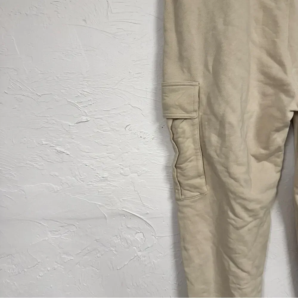 Jack & Jones Cream Cargo Jogger Sweatpants Mens M Classic Casual Cozy Athletic